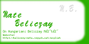 mate beliczay business card